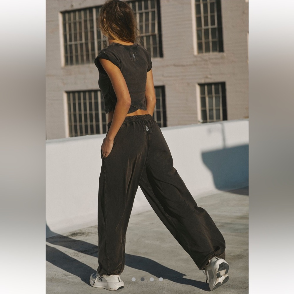 FP Movement by Free People Washed Black Wide Leg Joggers - Picture 7 of 7